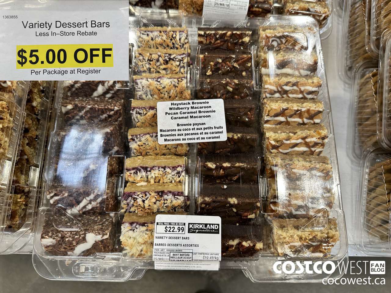 1363855 Variety Dessert Bars 1.850KG ($5.00 INSTANT SAVINGS)