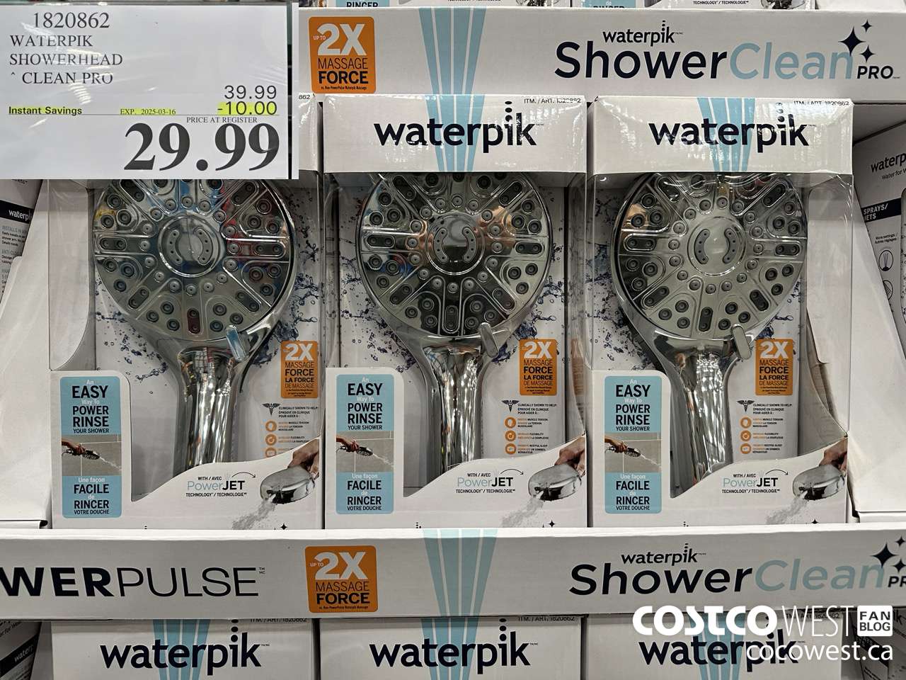 1820862 WATERPIK SHOWERHEAD CLEAN PRO ($10.00 INSTANT SAVINGS EXPIRES ON 2025-03-16) $29.99