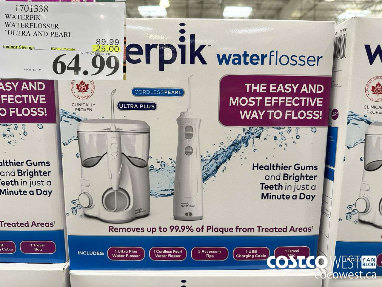 1701338 WATERPIK WATERFLOSSER ULTRA AND PEARL ($25.00 INSTANT SAVINGS EXPIRES ON 2025-03-16) $64.99