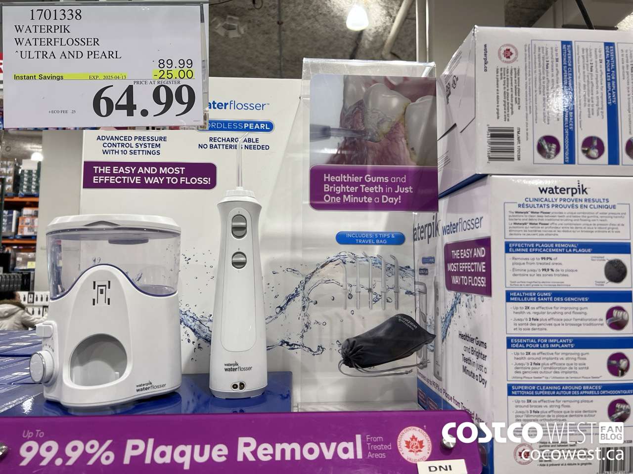 1701338 WATERPIK WATERFLOSSER ULTRA AND PEARL ($25.00 INSTANT SAVINGS EXPIRES ON 2025-04-13) $64.99