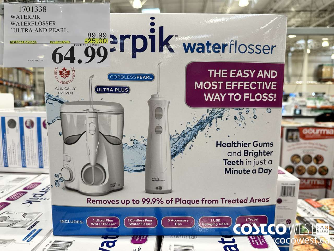 1701338 WATERPIK WATERFLOSSER ULTRA AND PEARL ($25.00 INSTANT SAVINGS EXPIRES ON 2025-04-13) $64.99