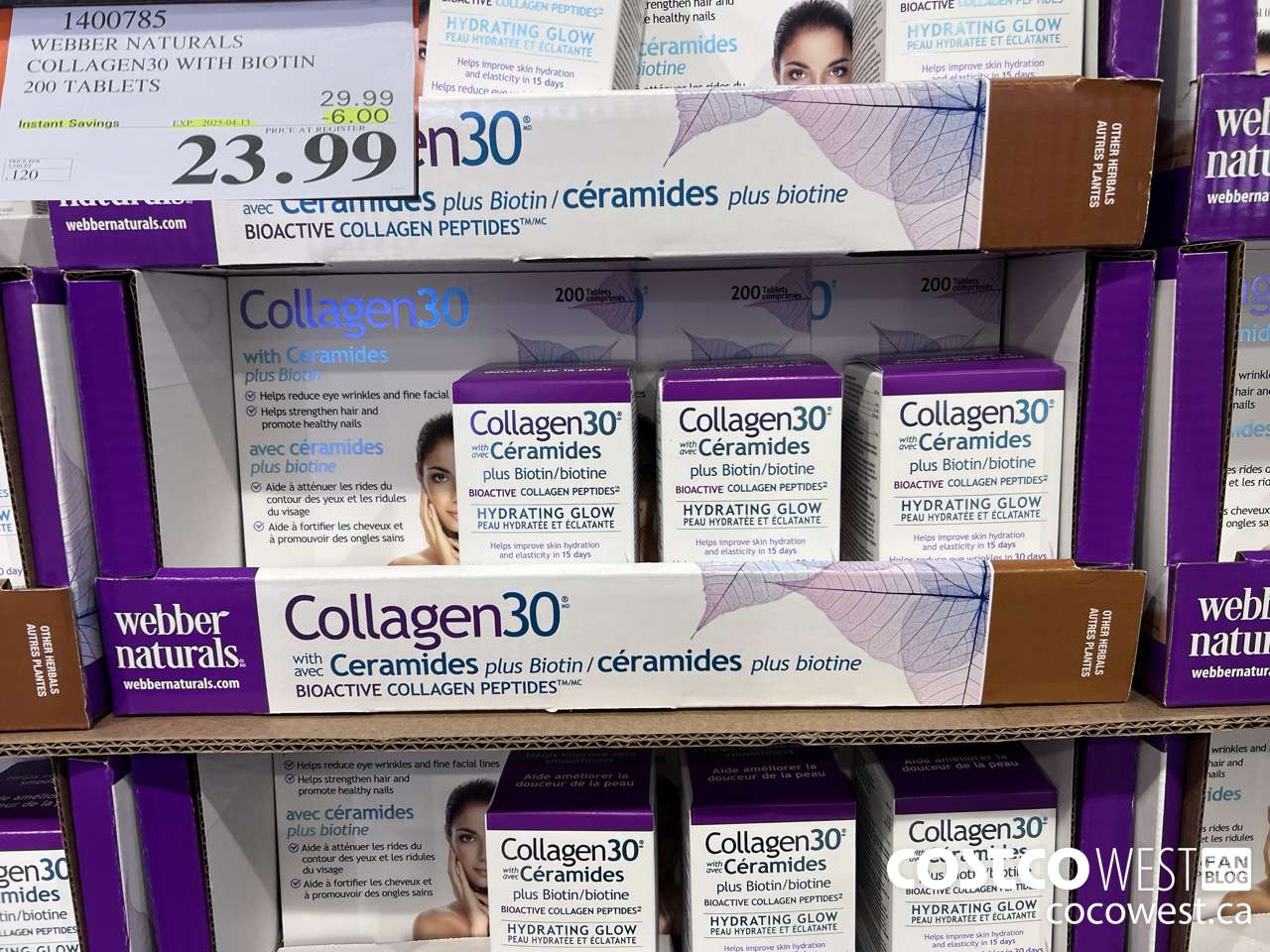 1400785 WEBBER NATURALS COLLAGEN30 WITH BIOTIN & CERAMIDES 200 TABLET ($6.00 INSTANT SAVINGS EXPIRES ON 2025-04-13) $23.99