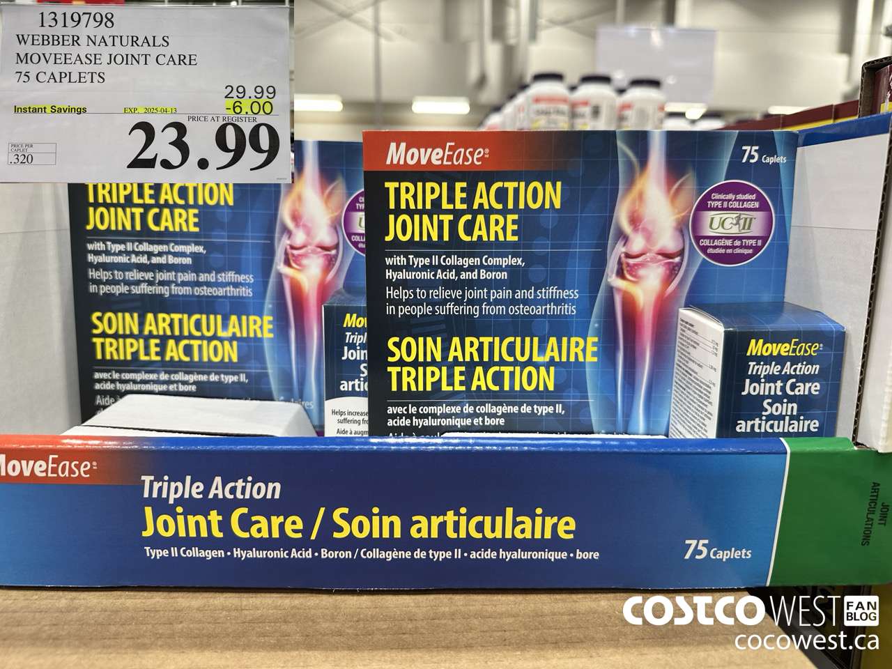 1319798 WEBBER NATURALS MOVEEASE TRIPLE ACTION JOINT 75 CAPLETS ($6.00 INSTANT SAVINGS EXPIRES ON 2025-04-13) $23.99