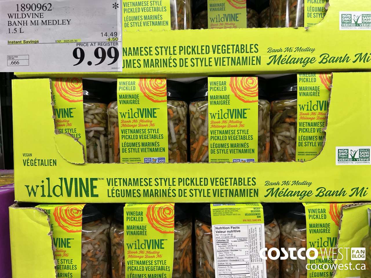 1890962 WILDVINE BAHN MI MEDLEY 1.5L ($4.50 INSTANT SAVINGS EXPIRES ON 2025-03-30) $9.99