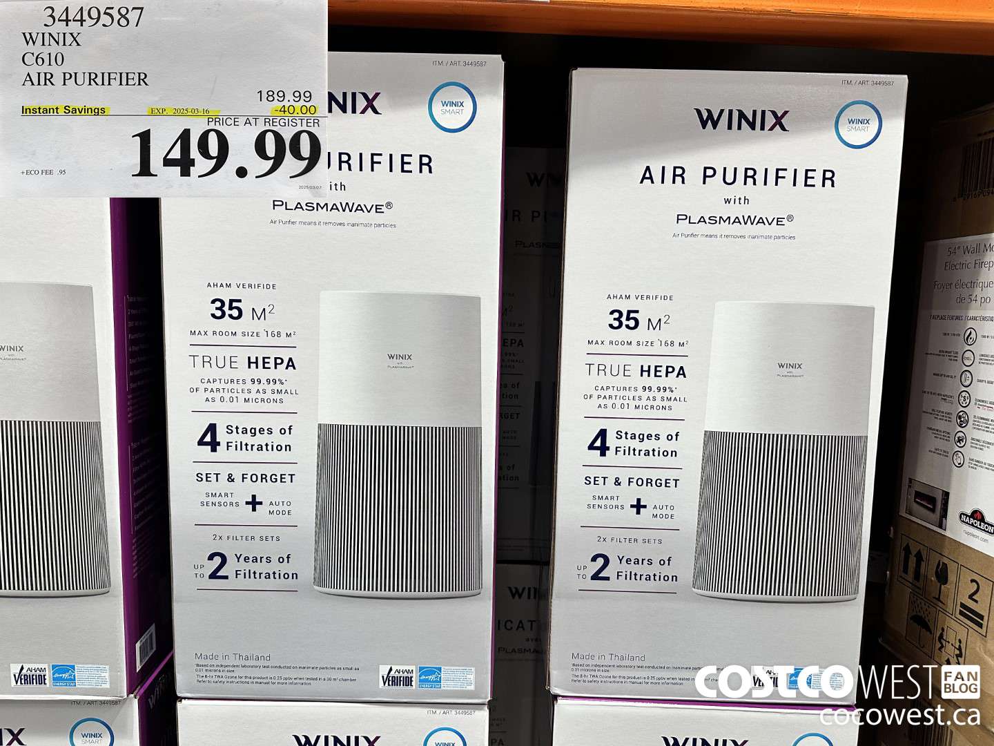 3449587 WINIX C610 AIR PURIFIER ($40.00 INSTANT SAVINGS EXPIRES ON 2025-03-16) $149.99