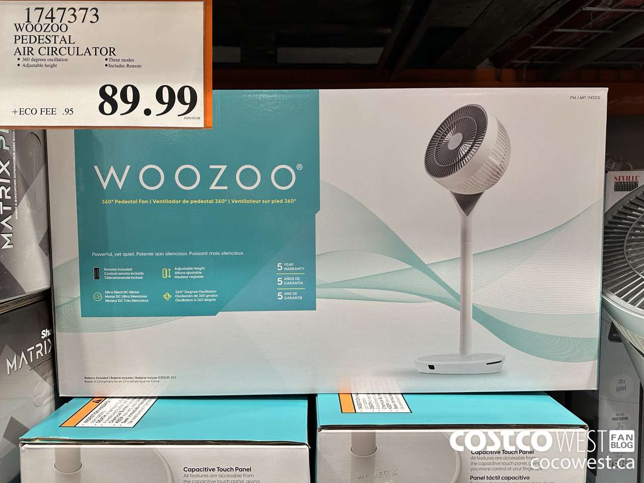 1747373 WOOZOO PEDESTAL AIR CIRCULATOR $89.99