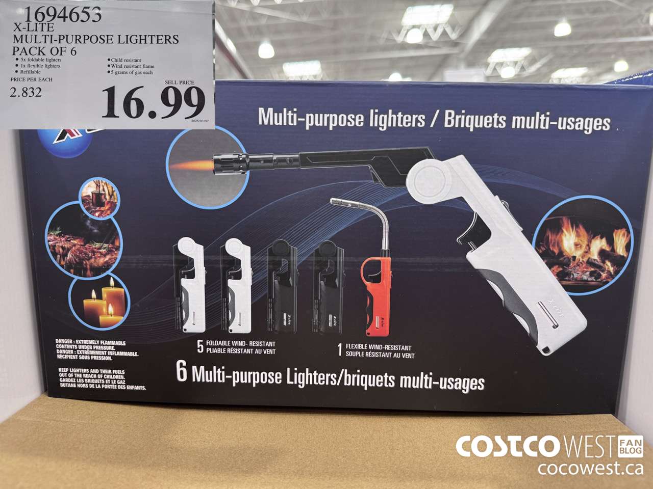 1694653 X-LITE MULTI-PURPOSE LIGHTERS PACK OF 6 $16.99