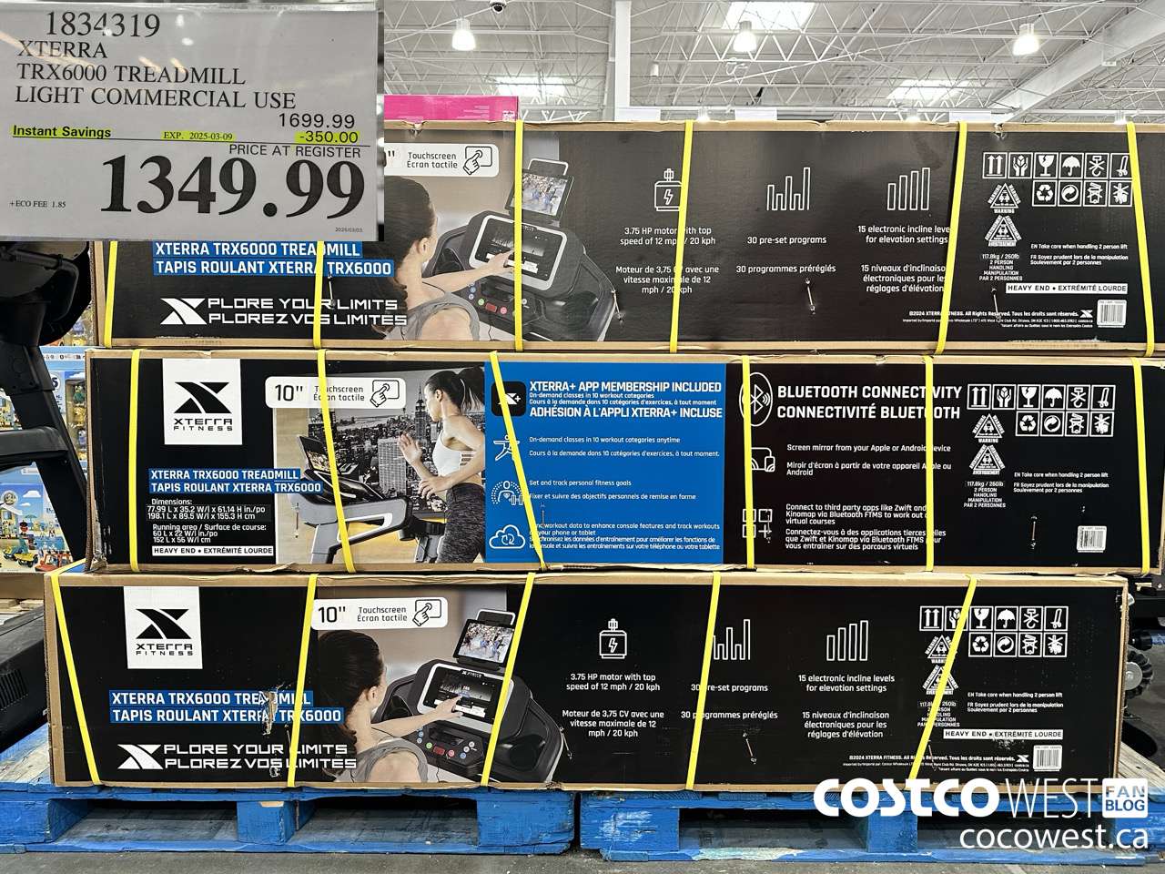 1834319 XTERRA TRX6000 TREADMILL LIGHT COMMERCIAL USE ($350.00 INSTANT SAVINGS EXPIRES ON 2025-03-09) $1349.99