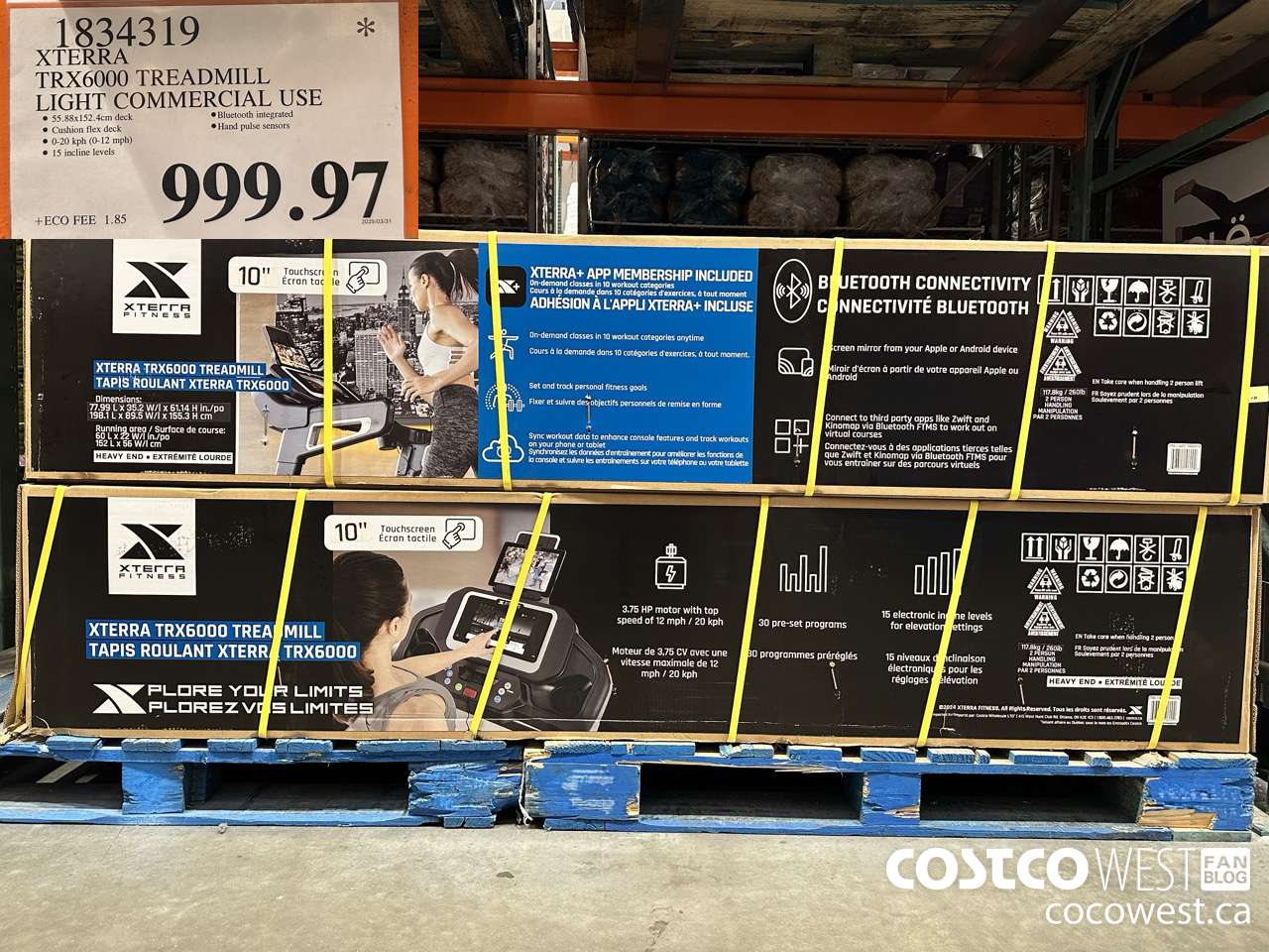 1834319 XTERRA TRX6000 TREADMILL LIGHT COMMERCIAL USE $999.97