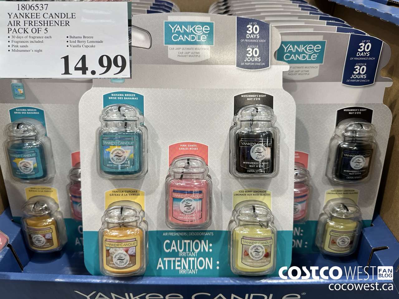 1806537 YANKEE CANDLE AIR FRESHENER PACK OF 5 $14.99