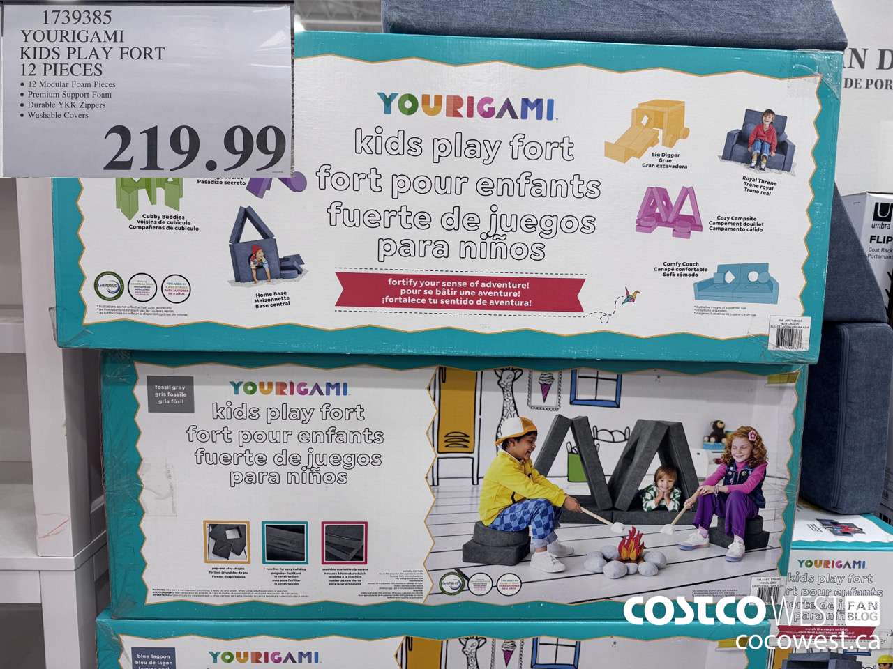 1739385 YOURIGAMI KIDS PLAY FORT 12 PIECES $219.99