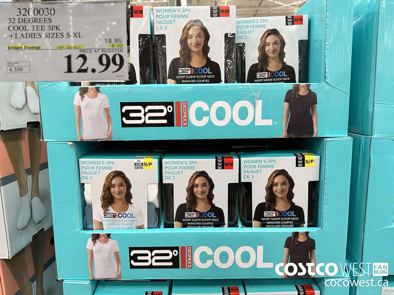 3200030 32 DEGREES COOL TEE 3PK LADIES SIZES S-XL ($6.00 INSTANT SAVINGS EXPIRES ON 2025-04-13) $12.99