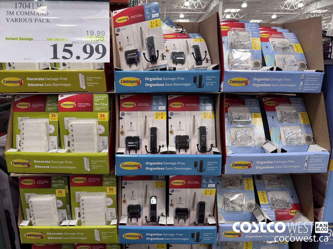 1704136 3M COMMAND VARIOUS PACK ($4.00 INSTANT SAVINGS EXPIRES ON 2025-05-11) $15.99