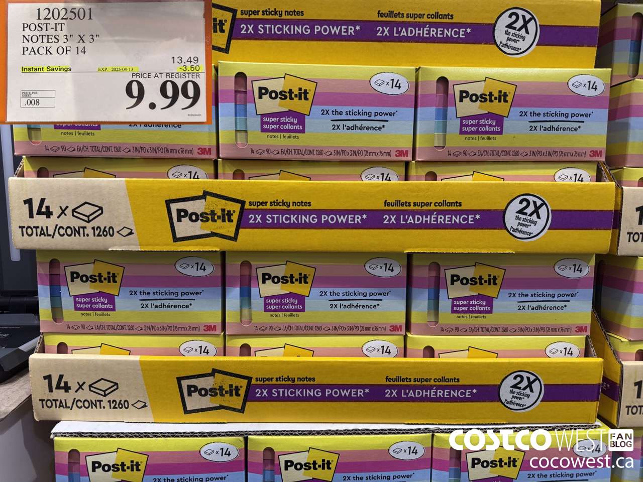 1202501 3M POST-IT NOTES 3