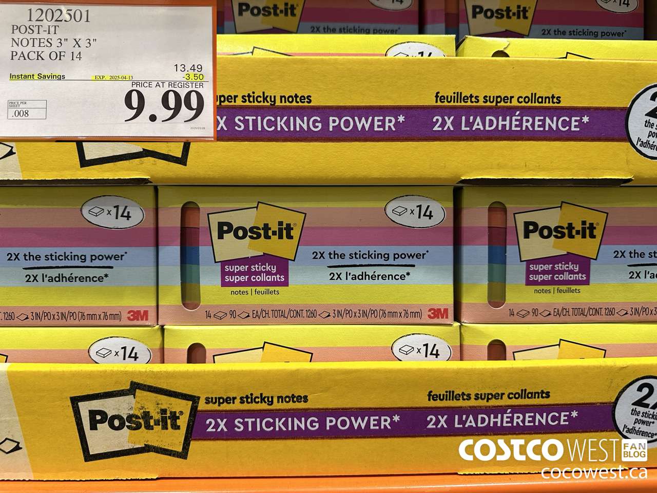 1202501 3M POST-IT NOTES 3