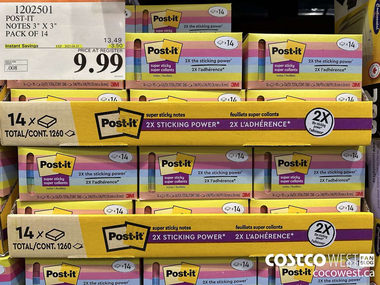 1202501 3M POST-IT NOTES 3