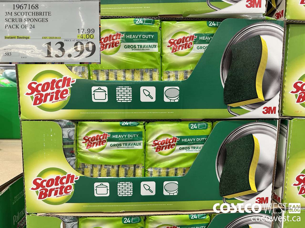 1967168 3M SCOTCHBRITE SCRUB SPONGES PACK OF 24 ($4.00 INSTANT SAVINGS EXPIRES ON 2025-04-13) $13.99