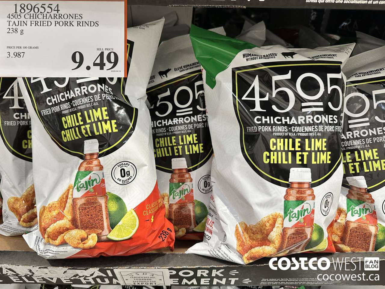 1896554 4505 CHICHARRONES TAJIN FRIED PORK RINDS 238G $9.49