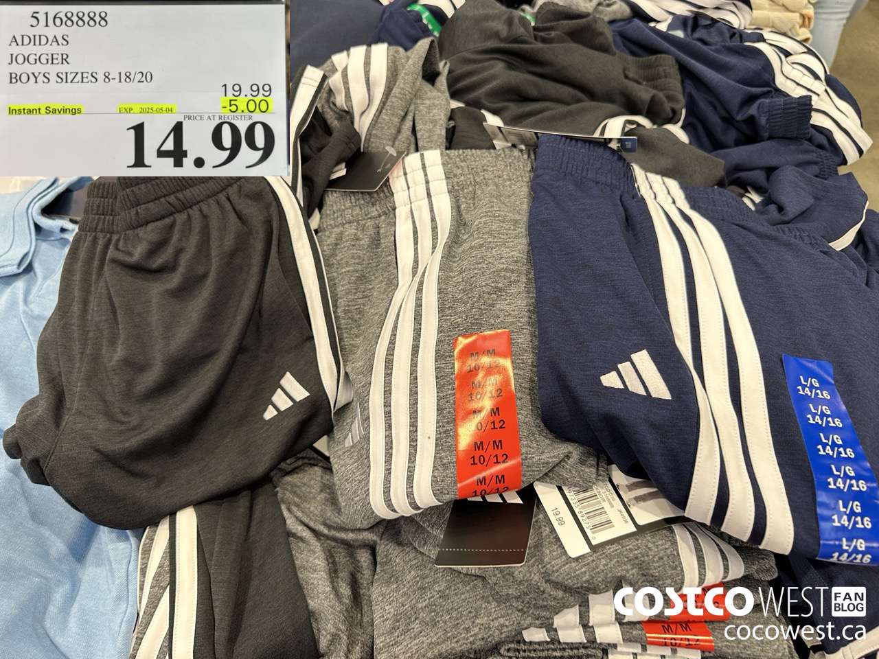5168888 ADIDAS JOGGER BOYS SIZES 8-18/20 ($5.00 INSTANT SAVINGS EXPIRES ON 2025-05-04) $14.99