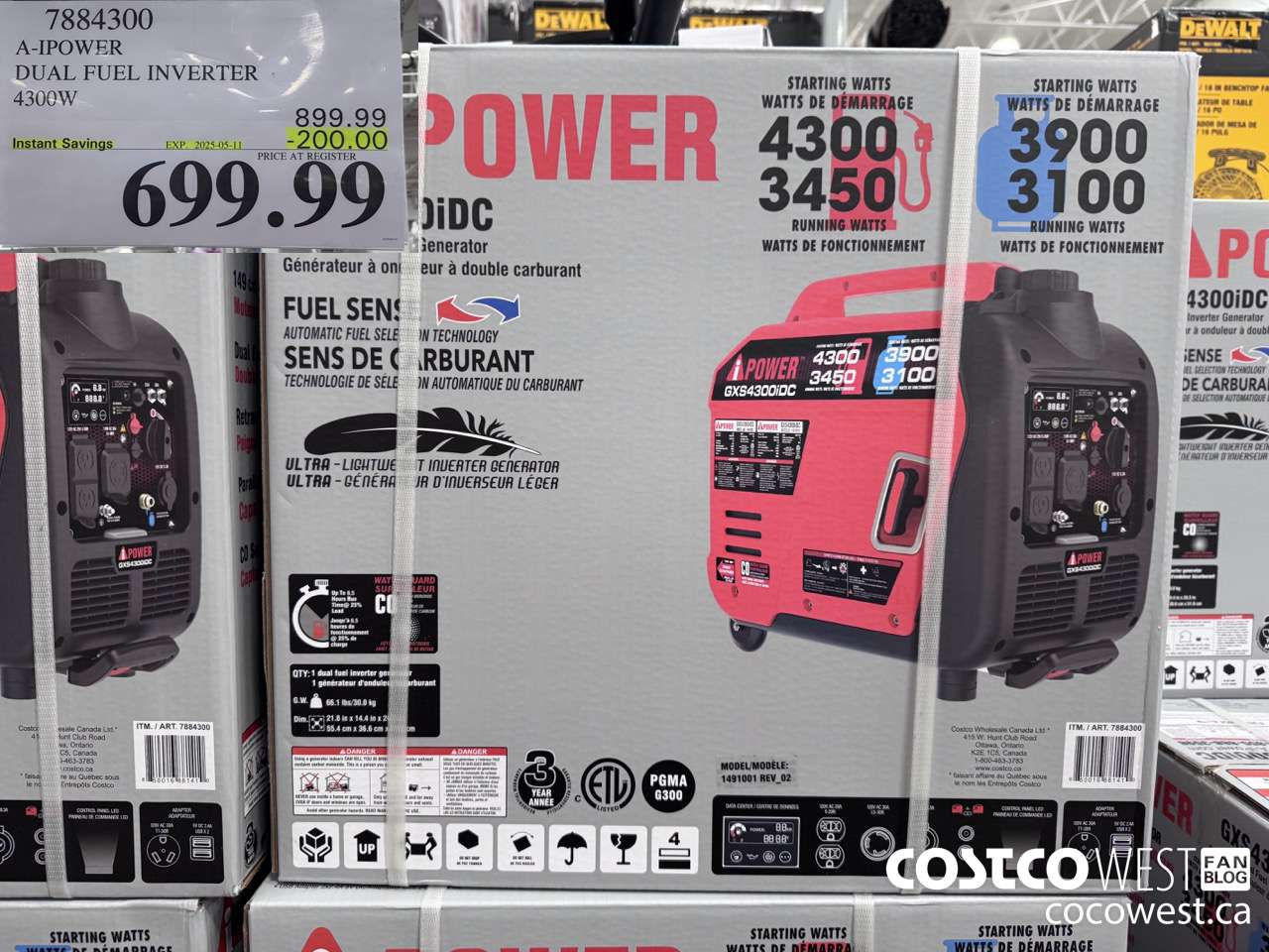 7884300 A-IPOWER DUAL FUEL INVERTER 4300W ($200.00 INSTANT SAVINGS EXPIRES ON 2025-05-11) $699.99