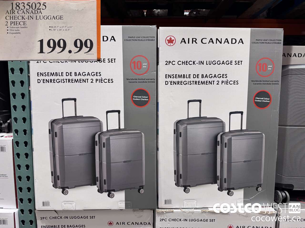 1835025 AIR CANADA CHECK-IN LUGGAGE 2 PIECES $199.99