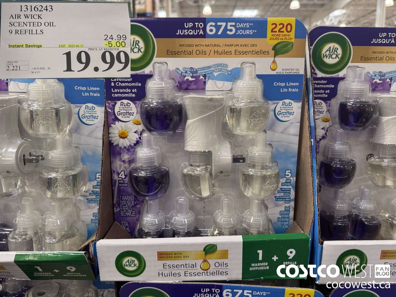 1316243 AIR WICK SCENTED OIL 9 REFILLS ($5.00 INSTANT SAVINGS EXPIRES ON 2025-04-13) $19.99