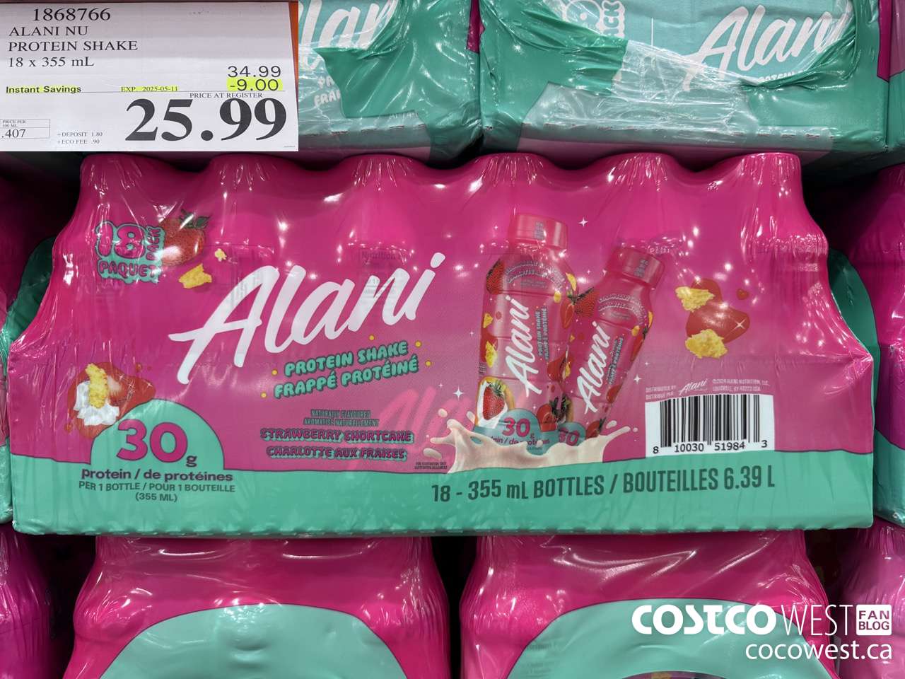 1868766 ALANI NU PROTEIN SHAKE 18 X 355ML ($9.00 INSTANT SAVINGS EXPIRES ON 2025-05-11) $25.99