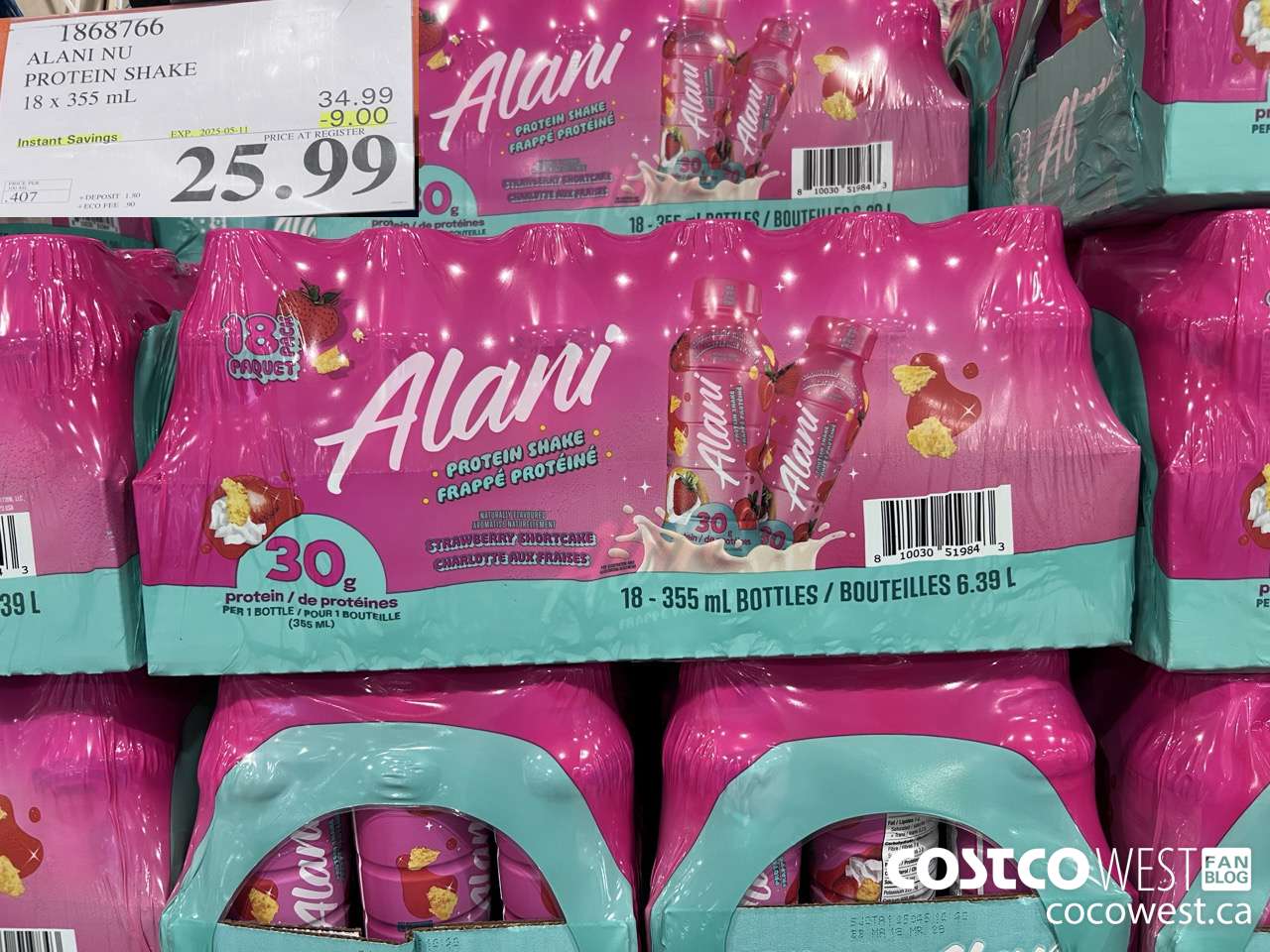 1868766 ALANI NU PROTEIN SHAKE 18 X 355ML ($9.00 INSTANT SAVINGS EXPIRES ON 2025-05-11) $25.99