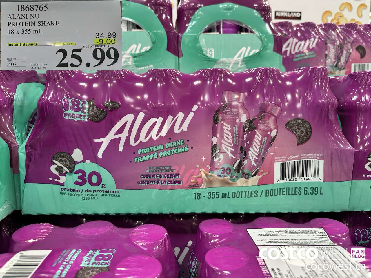 1868765 ALANI NU PROTEIN SHAKE 18 X 355ML ($9.00 INSTANT SAVINGS EXPIRES ON 2025-05-11) $25.99