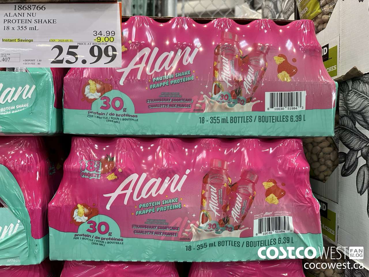 1868766 ALANI NU PROTEIN SHAKE 18 X 355ML ($9.00 INSTANT SAVINGS EXPIRES ON 2025-05-11) $25.99