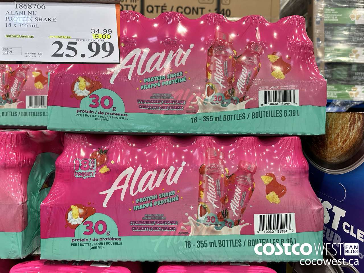 1868766 ALANI NU PROTEIN SHAKE 18 X 355ML ($9.00 INSTANT SAVINGS EXPIRES ON 2025-05-11) $25.99