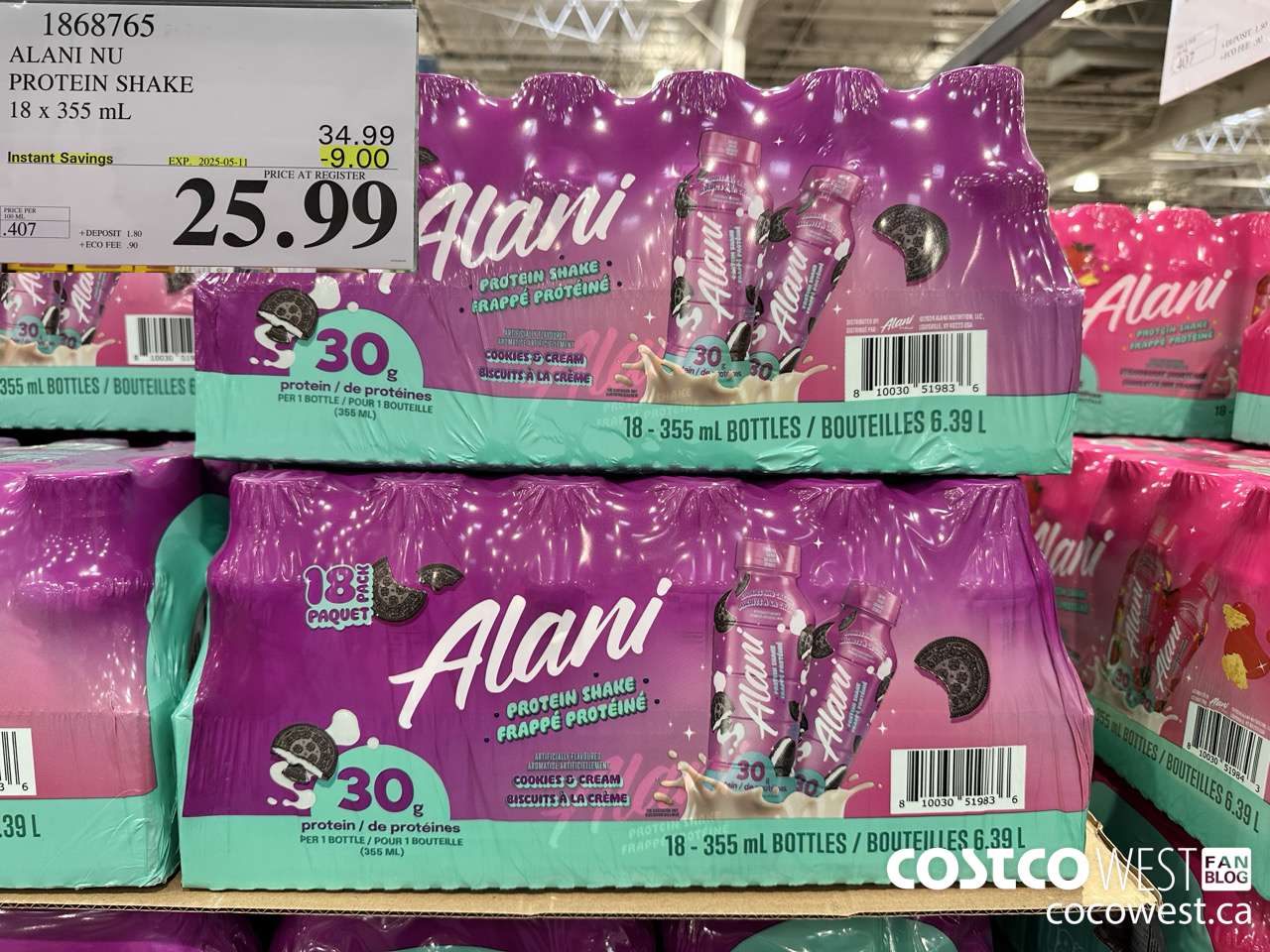 1868765 ALANI NU PROTEIN SHAKE 18 X 355ML ($9.00 INSTANT SAVINGS EXPIRES ON 2025-05-11) $25.99