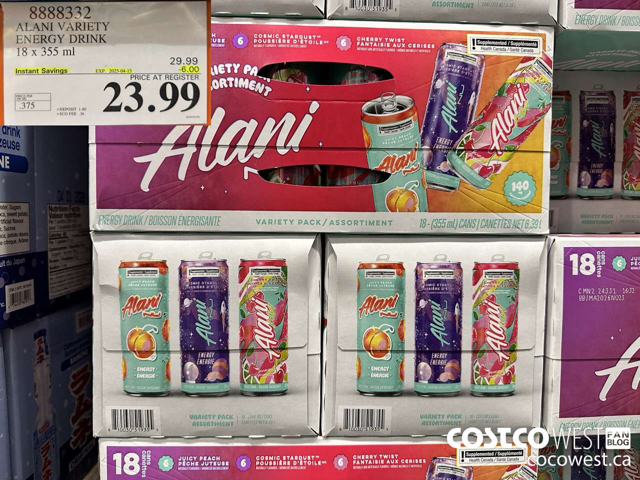 8888332 ALANI VARIETY ENERGY DRINK 1 X 244ML ($6.00 INSTANT SAVINGS EXPIRES ON 2025-04-13) $23.99