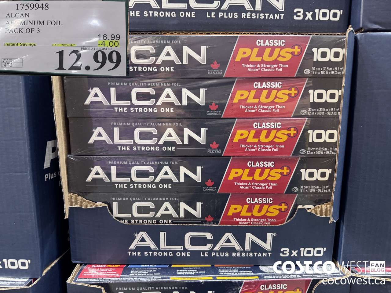 1759948 ALCAN ALUMINUM FOIL PACK OF 3 ($4.00 INSTANT SAVINGS EXPIRES ON 2025-04-20) $12.99