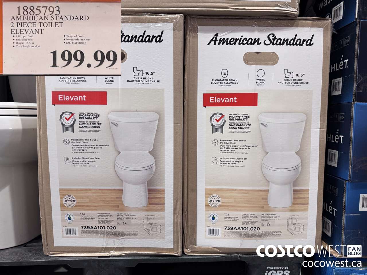 1885793 AMERICAN STANDARD 2 PIECE TOILET ELEVANT $199.99