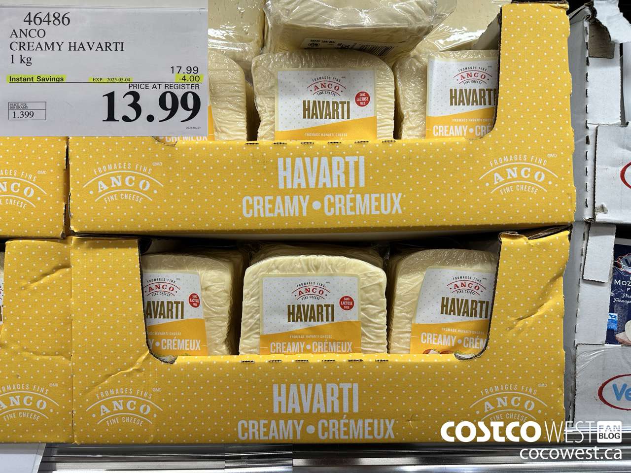 46486 ANCO CREAMY HAVARTI 1KG ($4.00 INSTANT SAVINGS EXPIRES ON 2025-05-04) $13.99