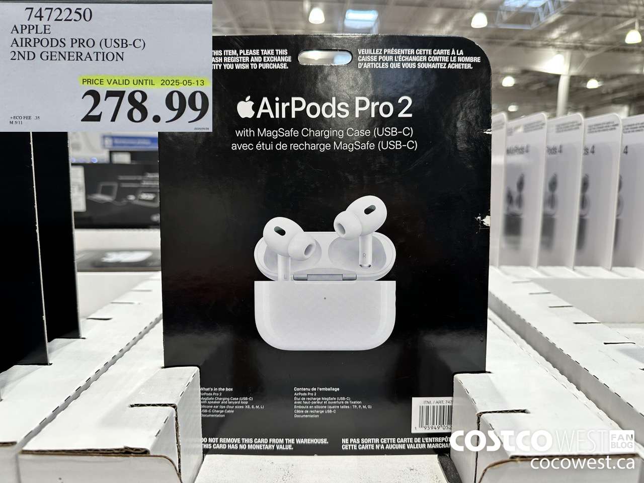 7472250 APPLE AIRPODS PRO 2ND GENERATION (USB-C) (EXPIRES ON 2025-05-13) $278.99