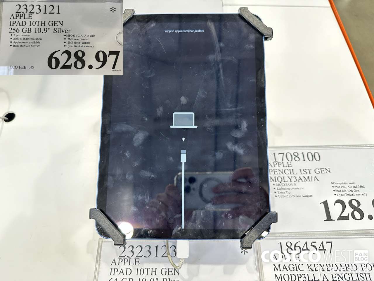 2323121 APPLE IPAD 10TH GEN 256GB SILVER MPQ83VC/A $628.97