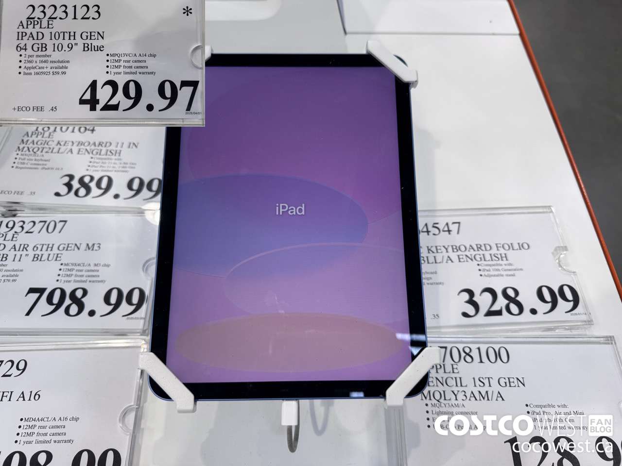 2323123 APPLE IPAD 10 64GB BLUE MPQ13VC/A $429.97