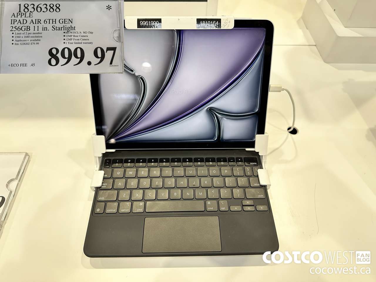 1836388 APPLE IPAD AIR 6TH GEN 256GB 11 IN STARLIGHT $899.97