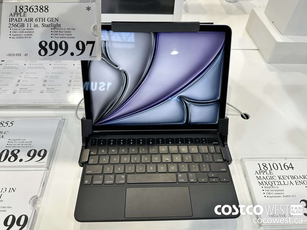 1836388 APPLE IPAD AIR 6TH GEN 256GB 11 IN STARLIGHT (EXPIRES ON 2025-02-04) $899.97