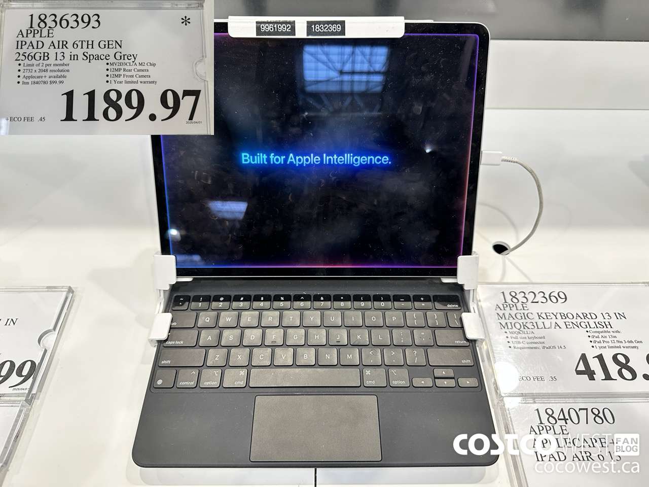 1836393 APPLE IPAD AIR 6TH GEN 256GB 13 IN SPACE GREY $1189.97