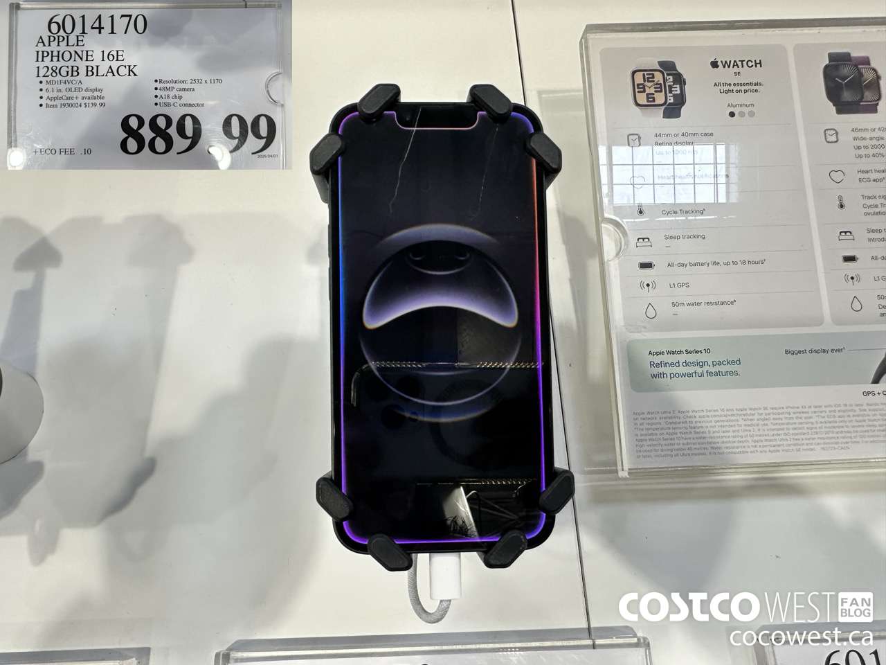 6014170 APPLE IPHONE 16E 128GB BLACK $889.99