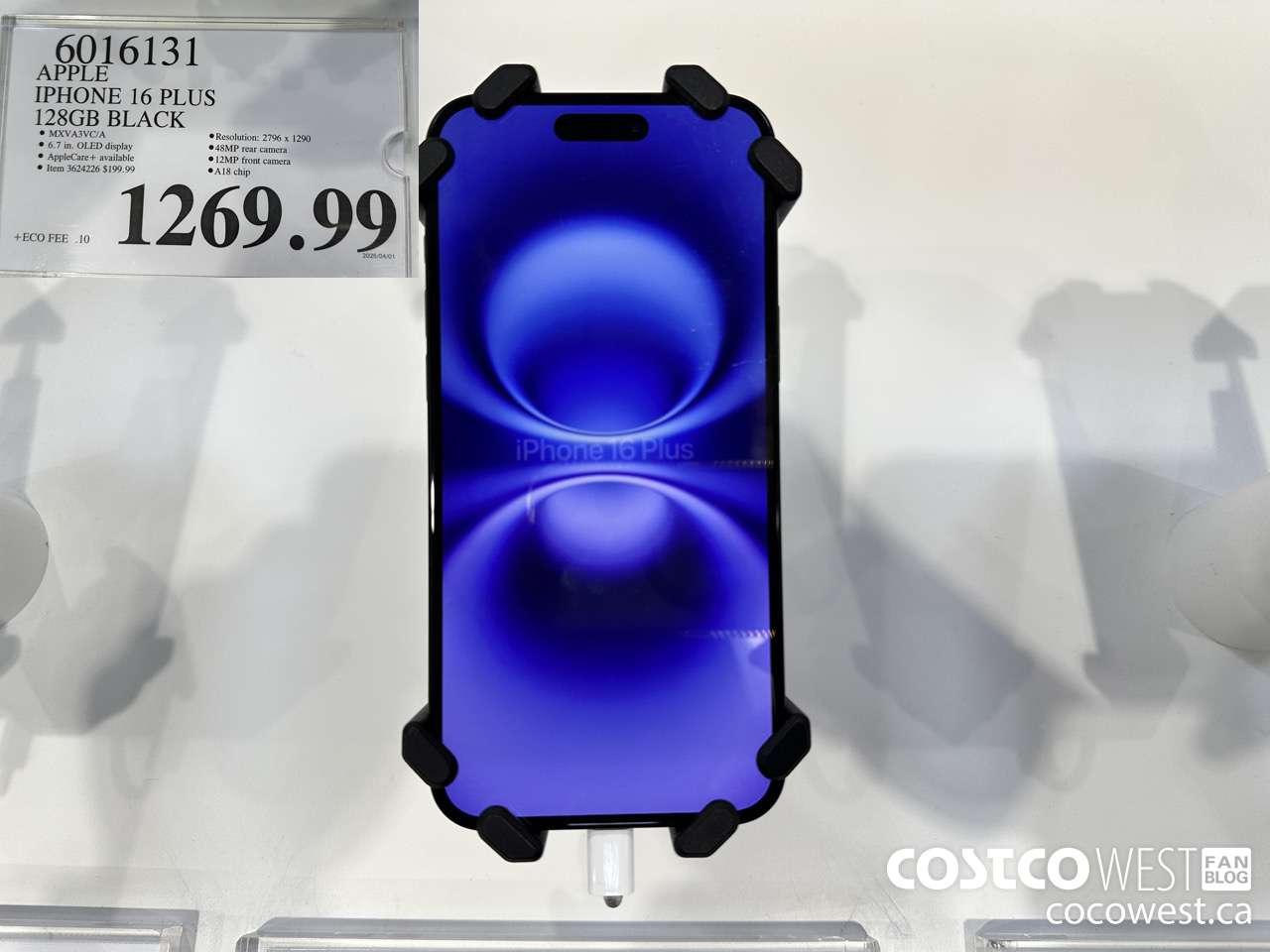 6016131 APPLE IPHONE 16 PLUS 128GB BLACK $1269.99