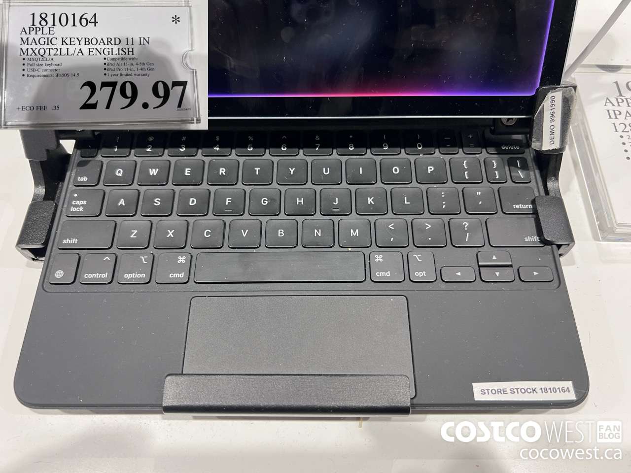 1810164 APPLE MAGIC KEYBOARD 11 IN MXQT2LL/A ENGLISH $279.97