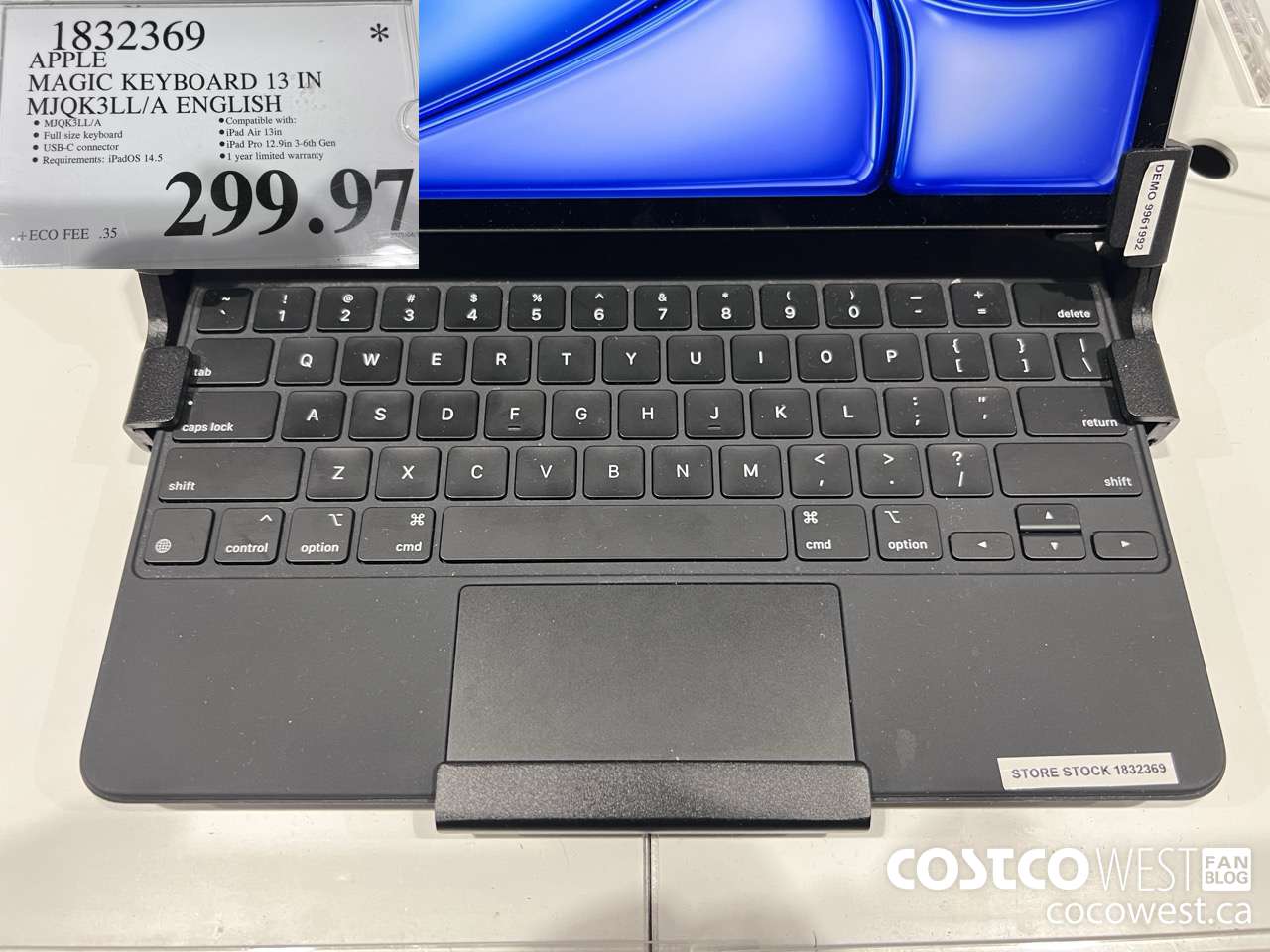 1832369 APPLE MAGIC KEYBOARD 13 IN MJQK3LL/A ENGLISH $299.97