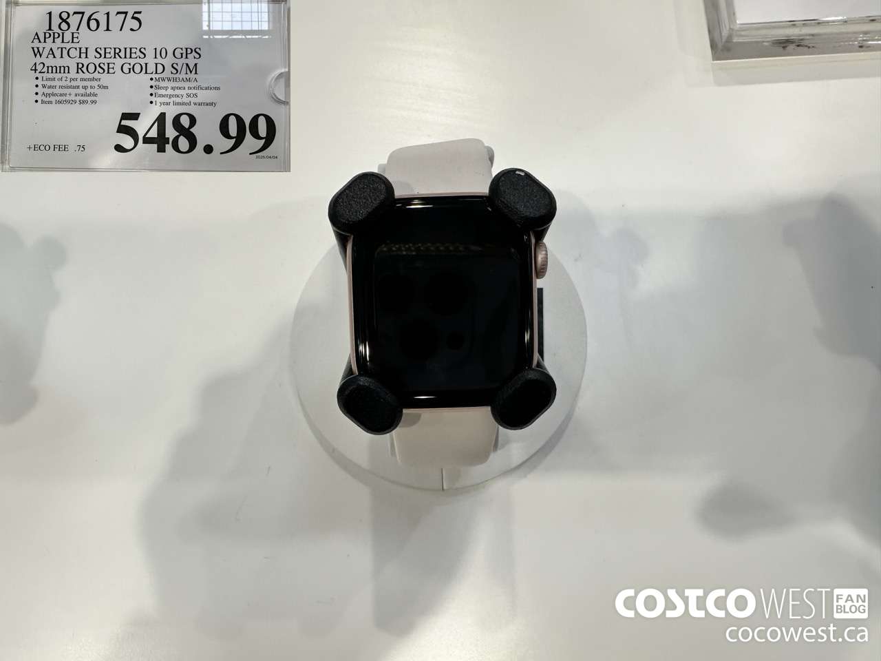 1876175 APPLE WATCH SERIES 10 GPS 42MM ROSE GOLD S/M $548.99