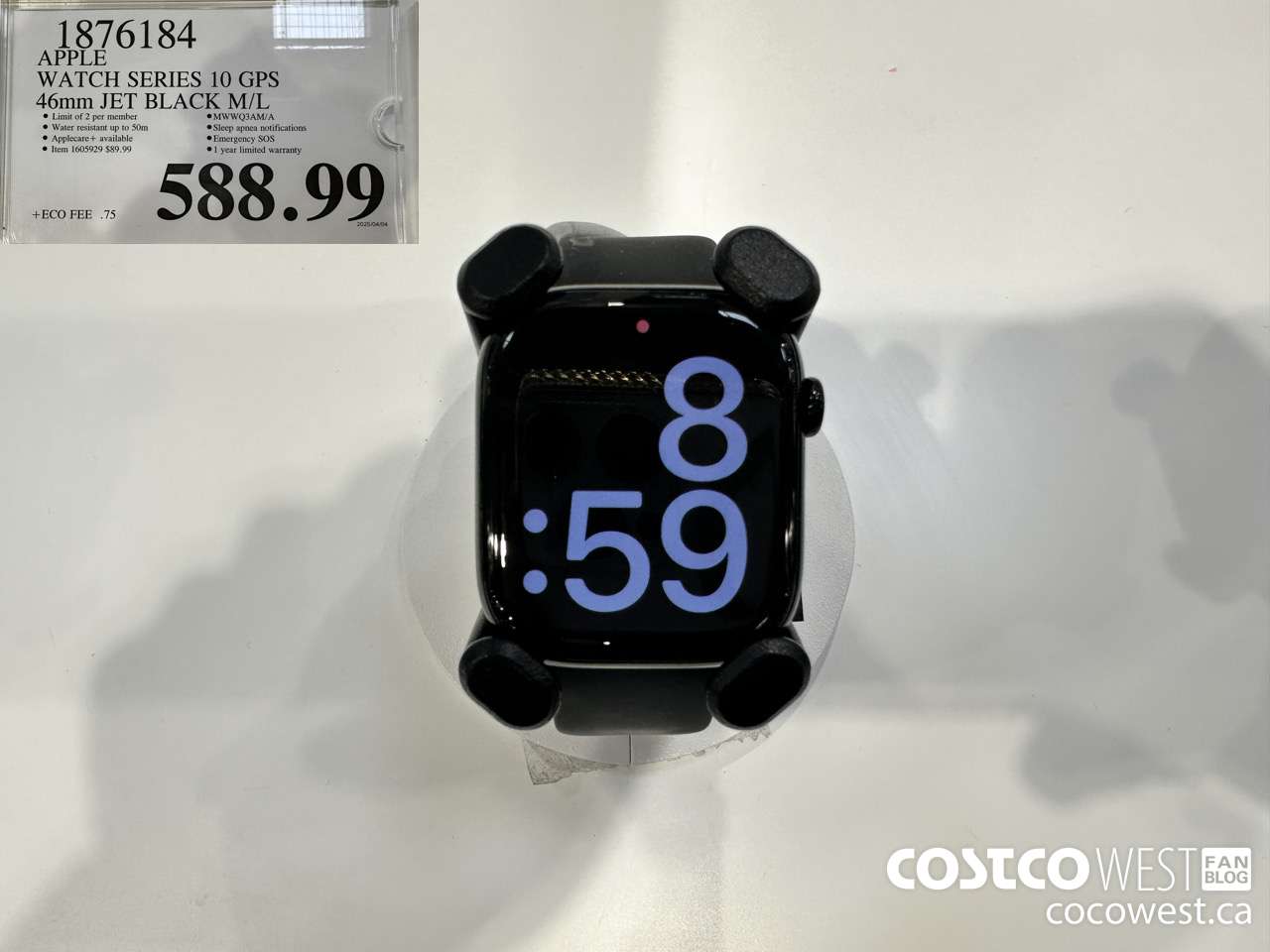 1876184 APPLE WATCH SERIES 10 GPS 46MM JET BLACK M/L $588.99