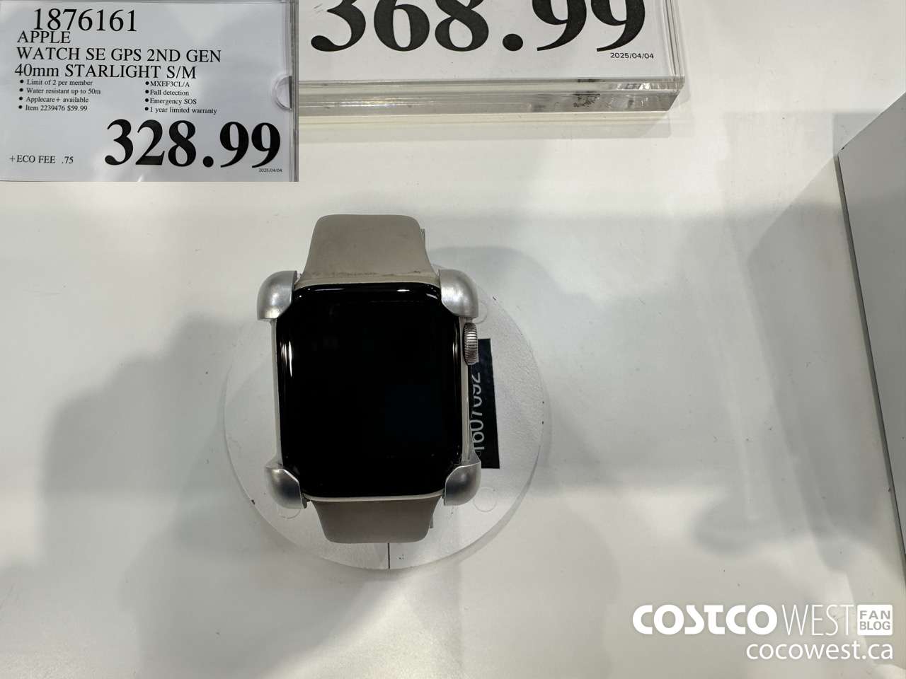 1876161 APPLE WATCH SE GPS 2ND GEN 40MM STARLIGHT S/M $328.99