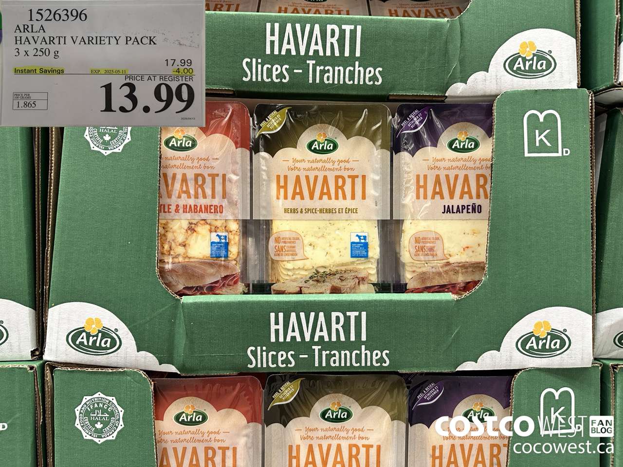 1526396 ARLA HAVARTI VARIETY PACK 3 X 250 G ($4.00 INSTANT SAVINGS EXPIRES ON 2025-05-11) $13.99